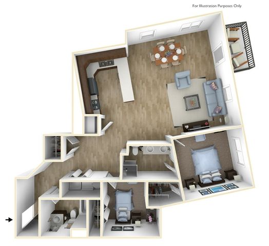 2x2 with Den and View FLATS