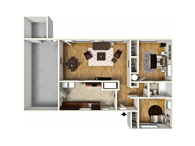 2 Bedroom 1 Bath Duplex with Enclosed Garage and Storage Area