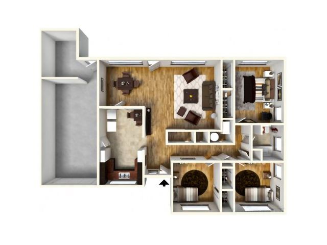 3 Bedroom 1 Bath Duplex with Attached Garage and Storage Area