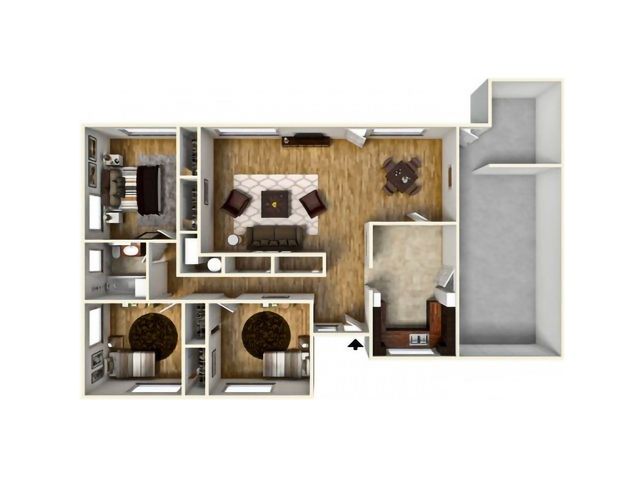 3 Bedroom 1 Bath Duplex with Attached Garage and Storage Area