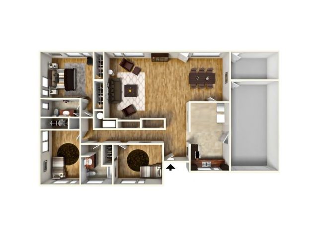 3 Bedroom 2 Bath House with Attached Garage and Storage Area