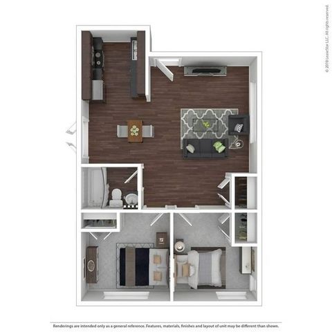 Two bedroom floor plan