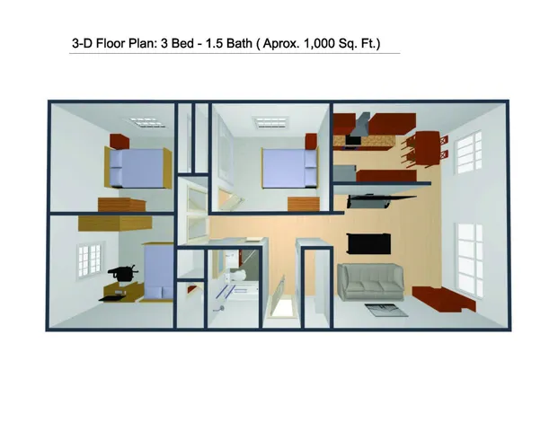 The Hawthorne &ndash; 3 BA/1.5 BA Floor Plan