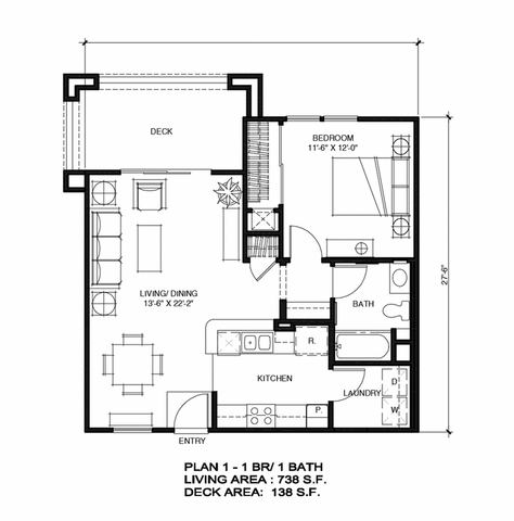 One Bedroom Floorplan