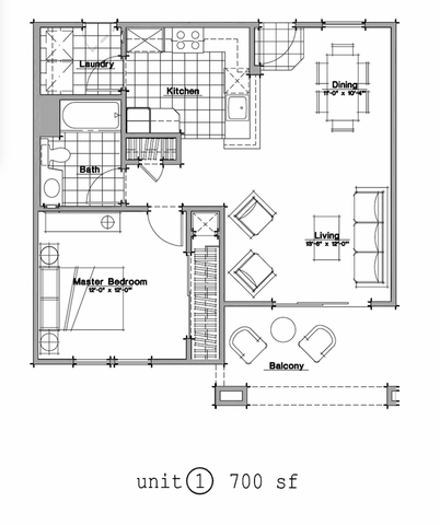 One Bedroom Floor Plan