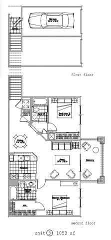 Two Bedroom with Garage Access floor plan