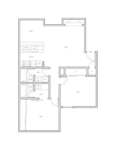 Two Bedroom Two Bath floor plan