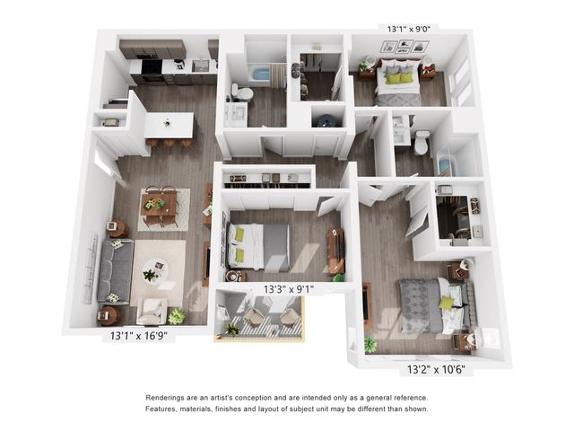 Three Bedroom Floorplan