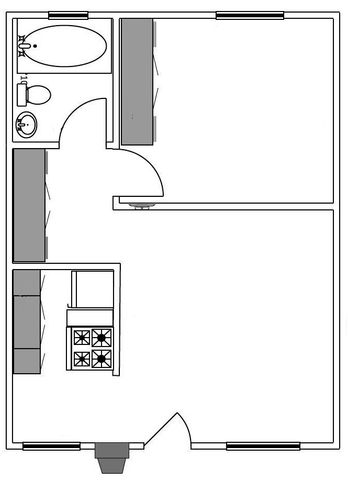 floor plan of 600 sqft apartment home