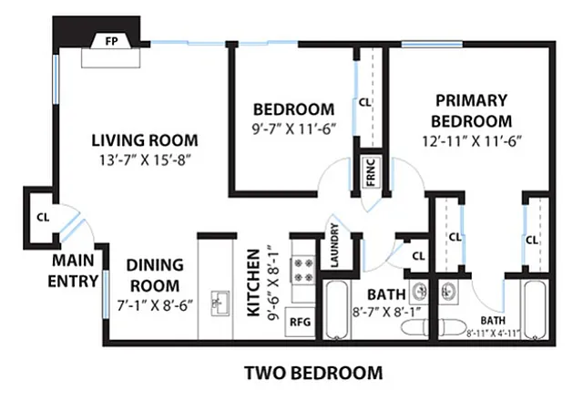 two bed