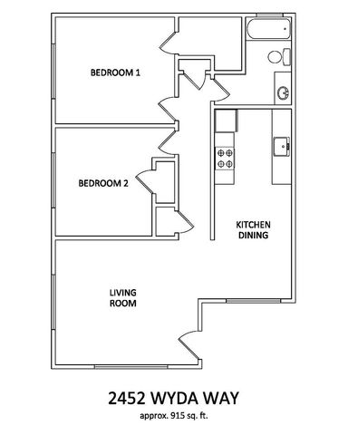 Floor Plan 915 sq ft - Left