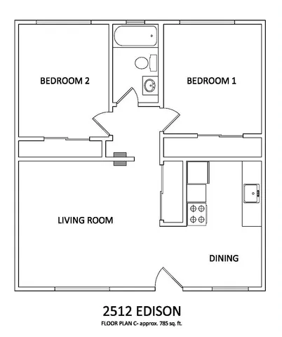 2x1 785 sq ft - A