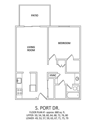 1x1 680 sq ft - A