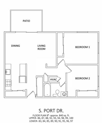2x1 840 sq ft - A