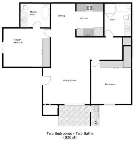 Two bedrooms- Two Baths