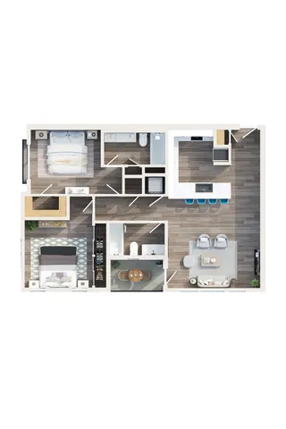 3D Floorplan 2x2E Laurel