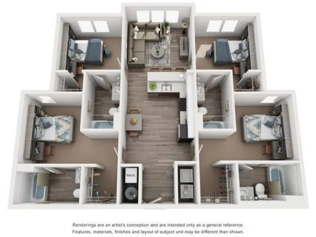 B1: 4 Bed / 4 Bath