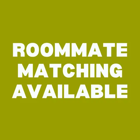 Vibrant announcement highlighting roommate matching availability, perfect for shared living enthusiasts.