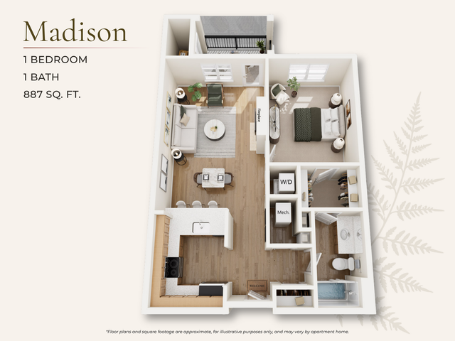 Discover the Madison floor plan, a 1 bed 1 bath apartment in Midlothian with customizable square footage. Enjoy modern amenities and premium features. Tour today!