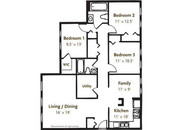 3 bed 2 bath