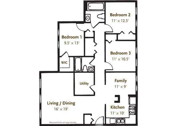 3 bed 2 bath