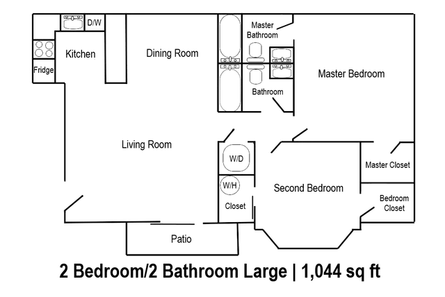 Large Two Bedroom Floorplan