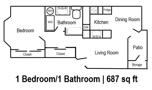 One Bedroom Floorplan
