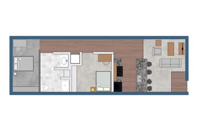 2x1 Floor Plan Layout | The Union at Dearborn | Dearborn Apartments