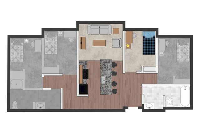 4x2 Floor Plan Layout | Union at Dearborn | Apartments in Dearborn, MI