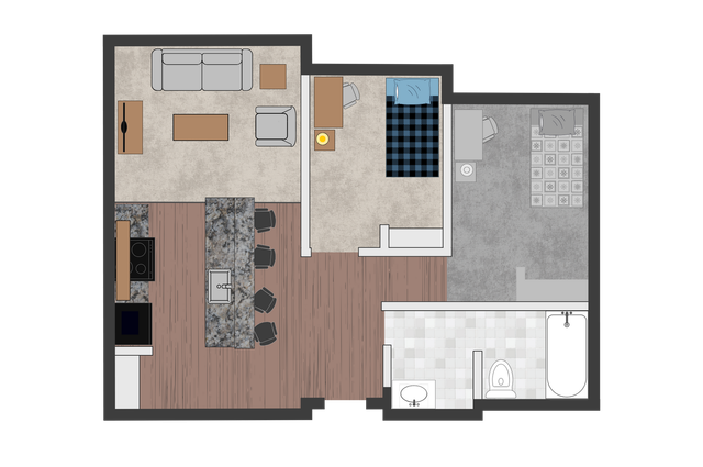 2x1 Layout | The Union at Dearborn | Dearborn Apartments