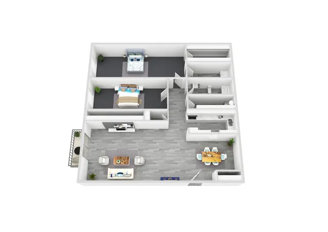 2 Bed and 2 Bath Unit