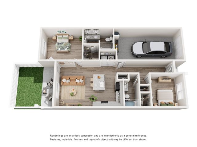 Creekside Cottages - Two Bedroom Floorplan