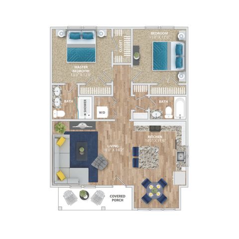 Argent Cottages - Two-Bedroom Floorplan
