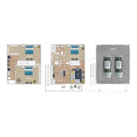 Argent Cottages - Three-Level Floorplan