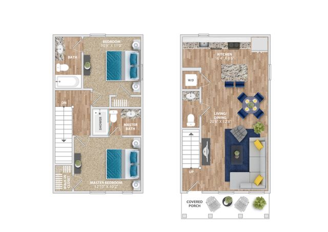 Argent Cottages - Two-Bedroom Floorplan