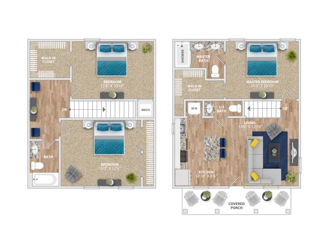 Argent Cottages - Two-Bedroom Floorplan