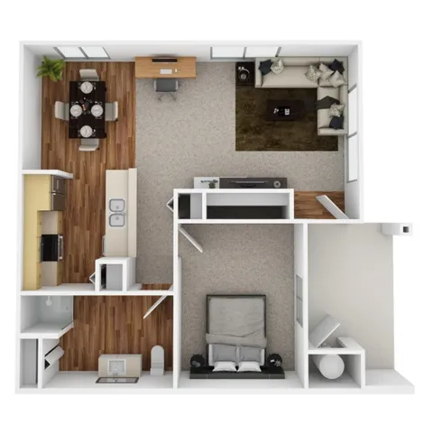 1 Bedroom 1 Bath 712sqft