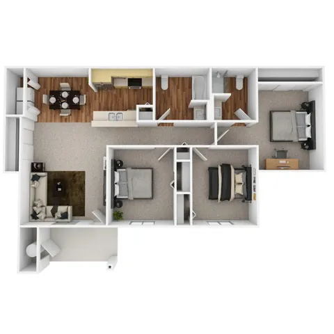 3 Bedroom 2 Bath 1093sqft