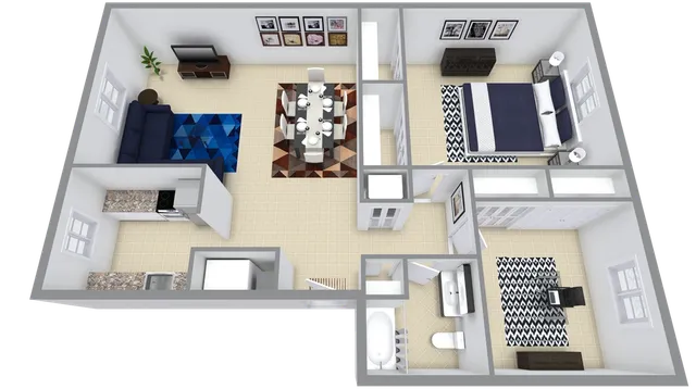Venus 2 Bed 1 Bath 925 Sq Ft