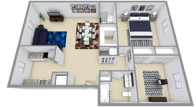 Tuscany 2 Bed 2 Bath 975 Sq Ft