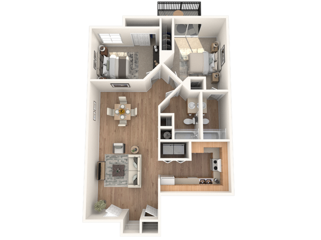 2 Bed, 2 bath, 800 SqFt