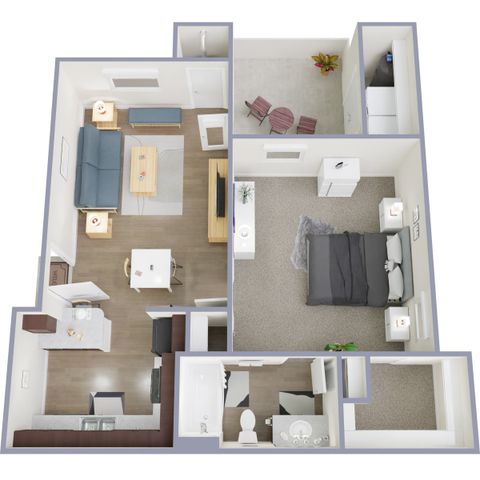 A1E | 1 bd | 1 bath | 629 sq ft