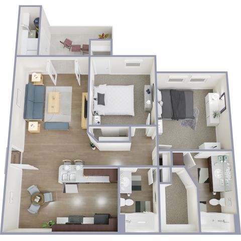 B2 | 2 Bed | 2 Bath | 987 sq ft