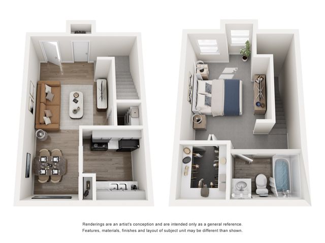 A2, 1 Bed, 1 Bath, 644 SqFt