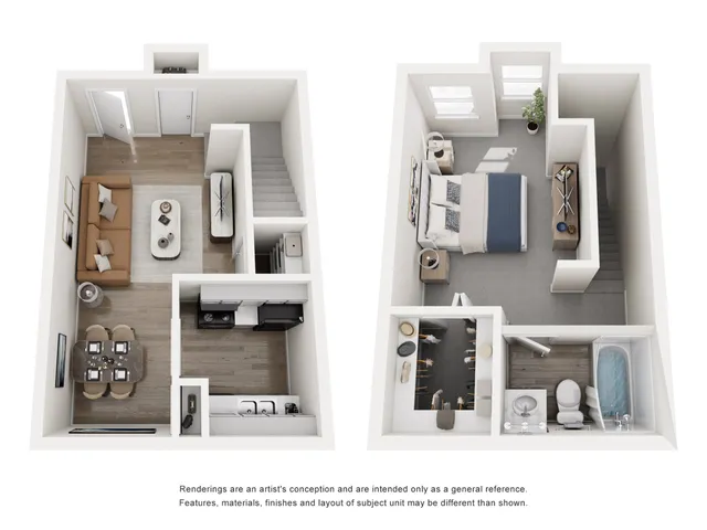 A2, 1 Bed, 1 Bath, 644 SqFt