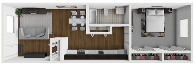 1x1 580 Floor Plan