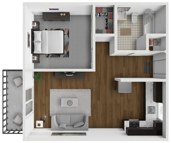 1x1 620 Floor Plan