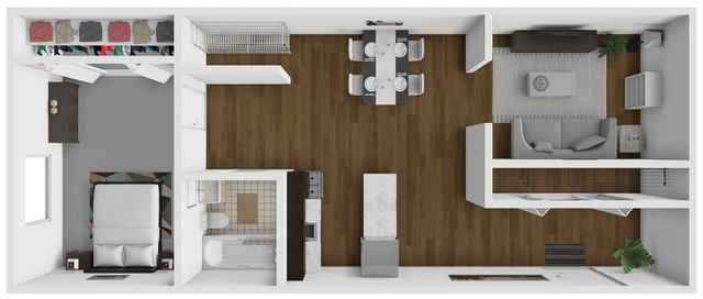 1x1 702 Floor Plan