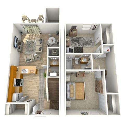 Reserve Townhomes 2 Bedroom 1.5 Bathroom