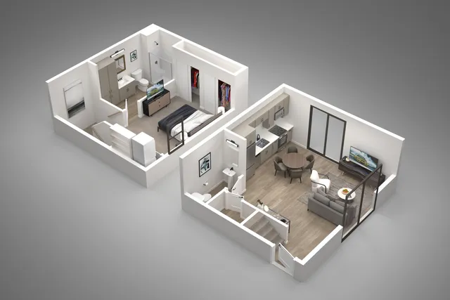 1C | 1 Bed | 1.5 Bath | 798 SqFt